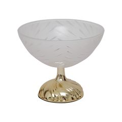 Fruit Bowl Glass With Metal Base
