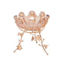 Candy Bowl Glass With Metal Base