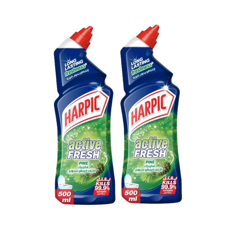 Harpic Power Plus Liquid Toilet Bowl Cleaner Fresh Scent 2x500ml