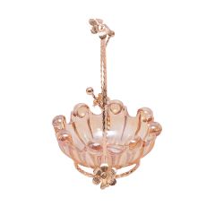 Fruit Bowl Glass With Metal Base